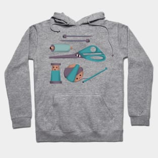 Cute scissors, crochet and knitting stuff Hoodie